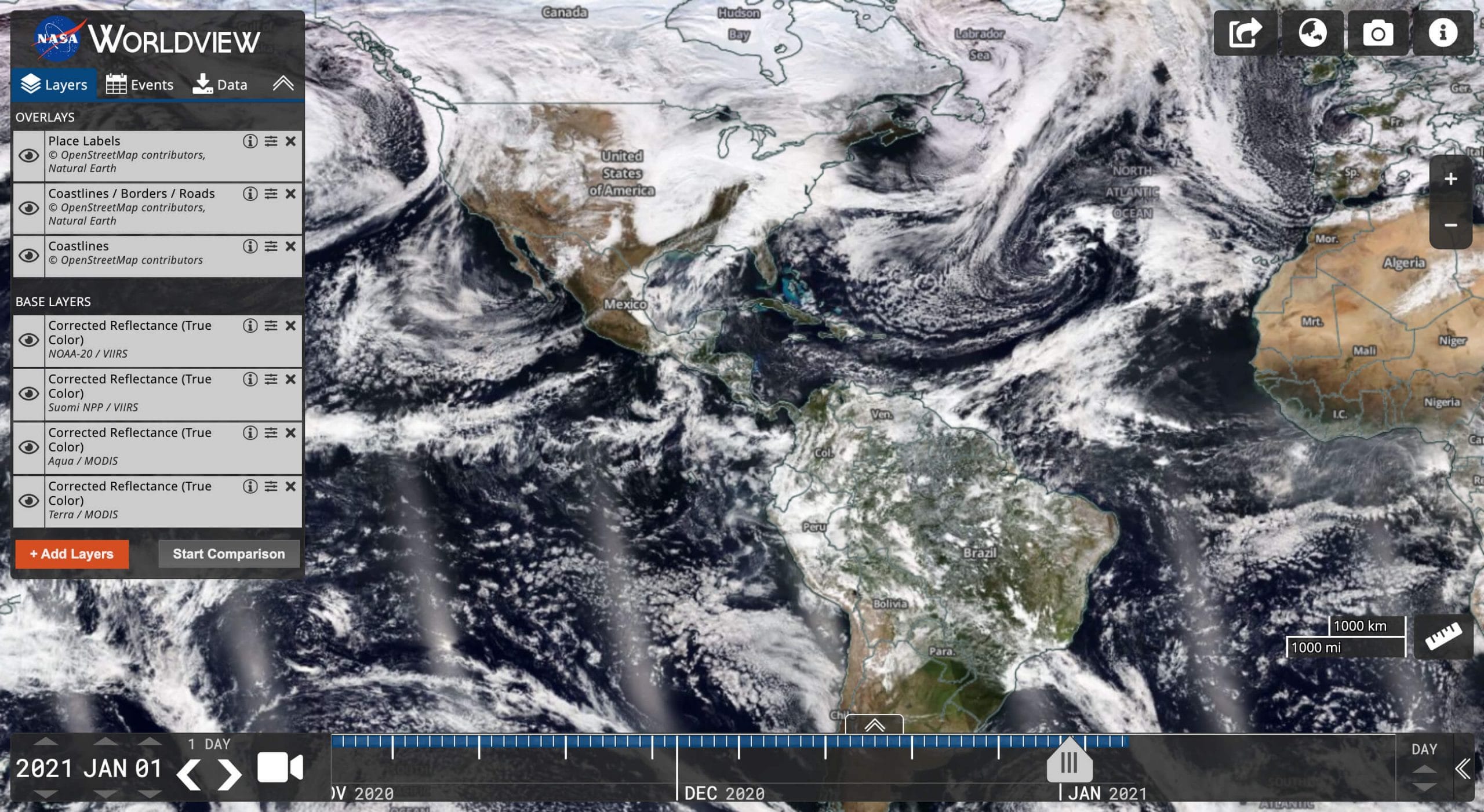 nasa live satellite map of