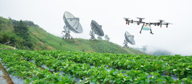 satélites e drones na agricultura