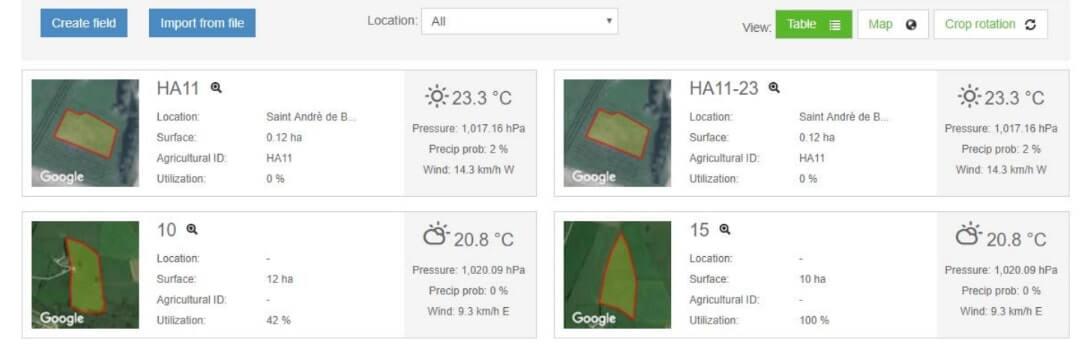 Agrivi app interface