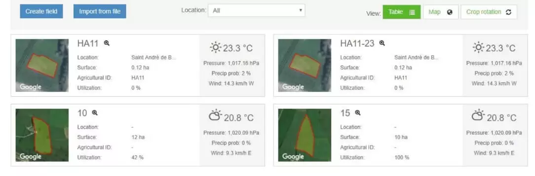 Agrivi app interface