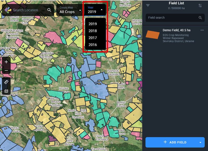 Work With Crop Map - Guide | EARTH OBSERVING SYSTEM
