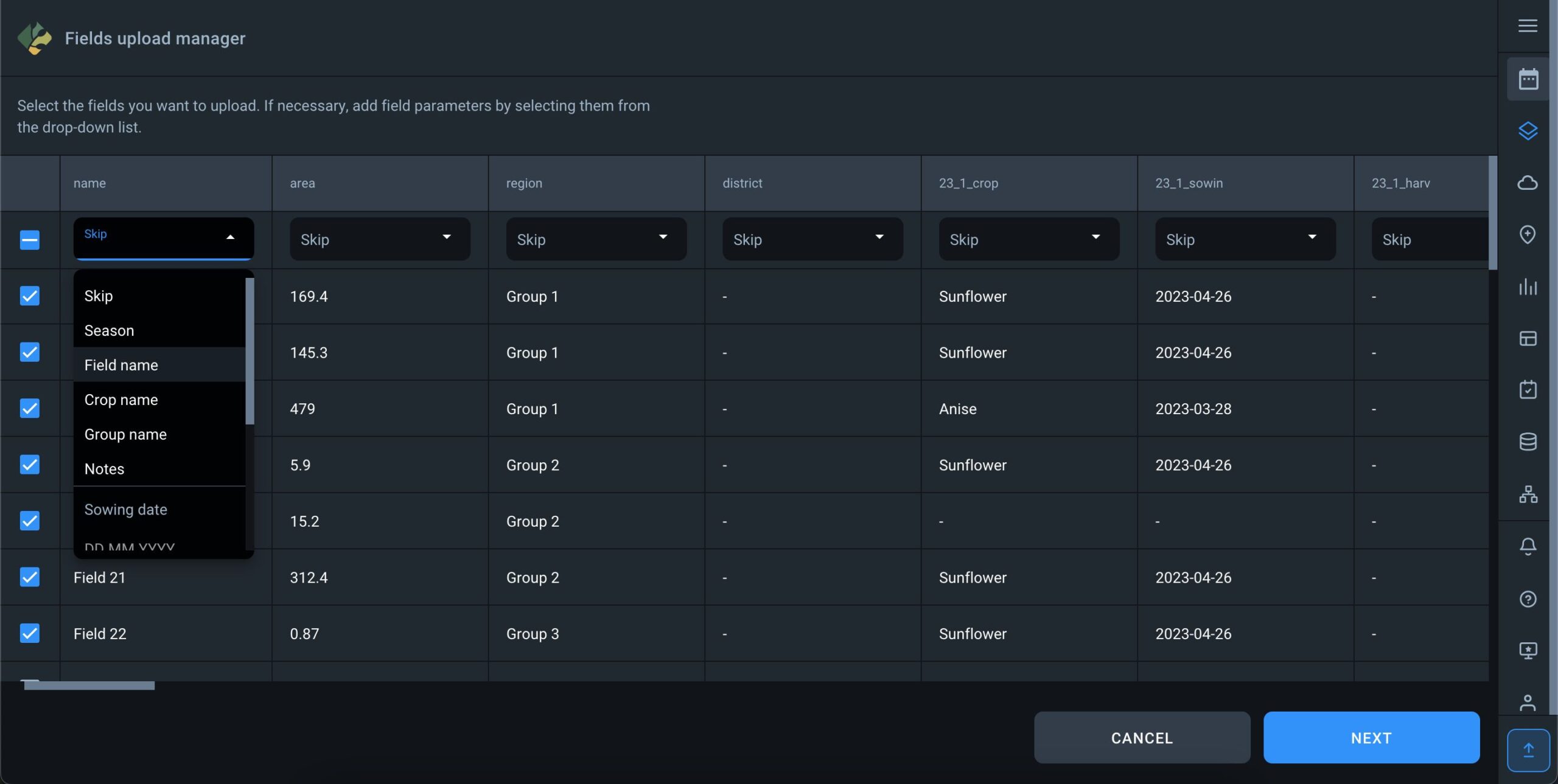how to load parameters from a file to the platform