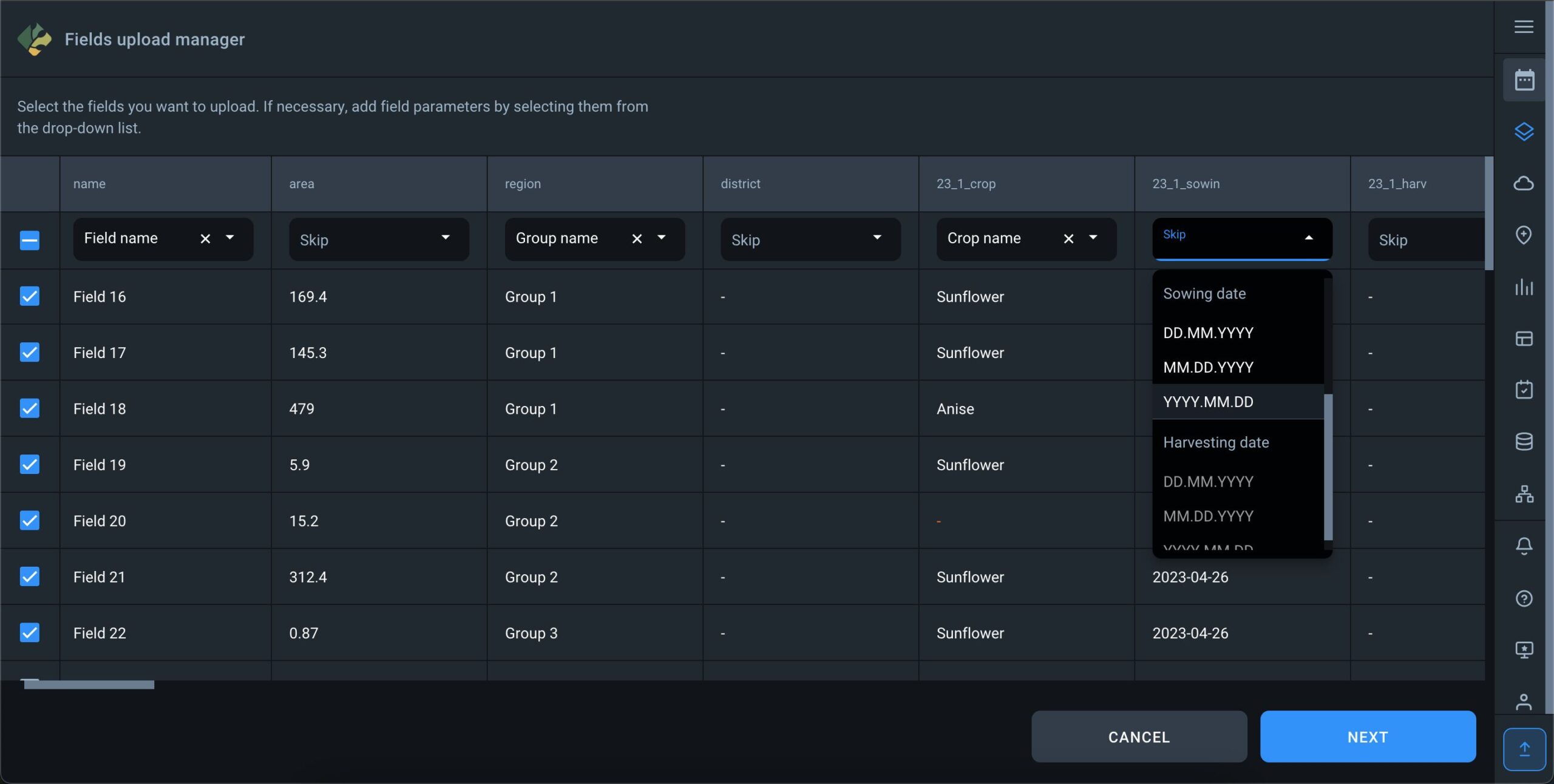 selecting the correct date format