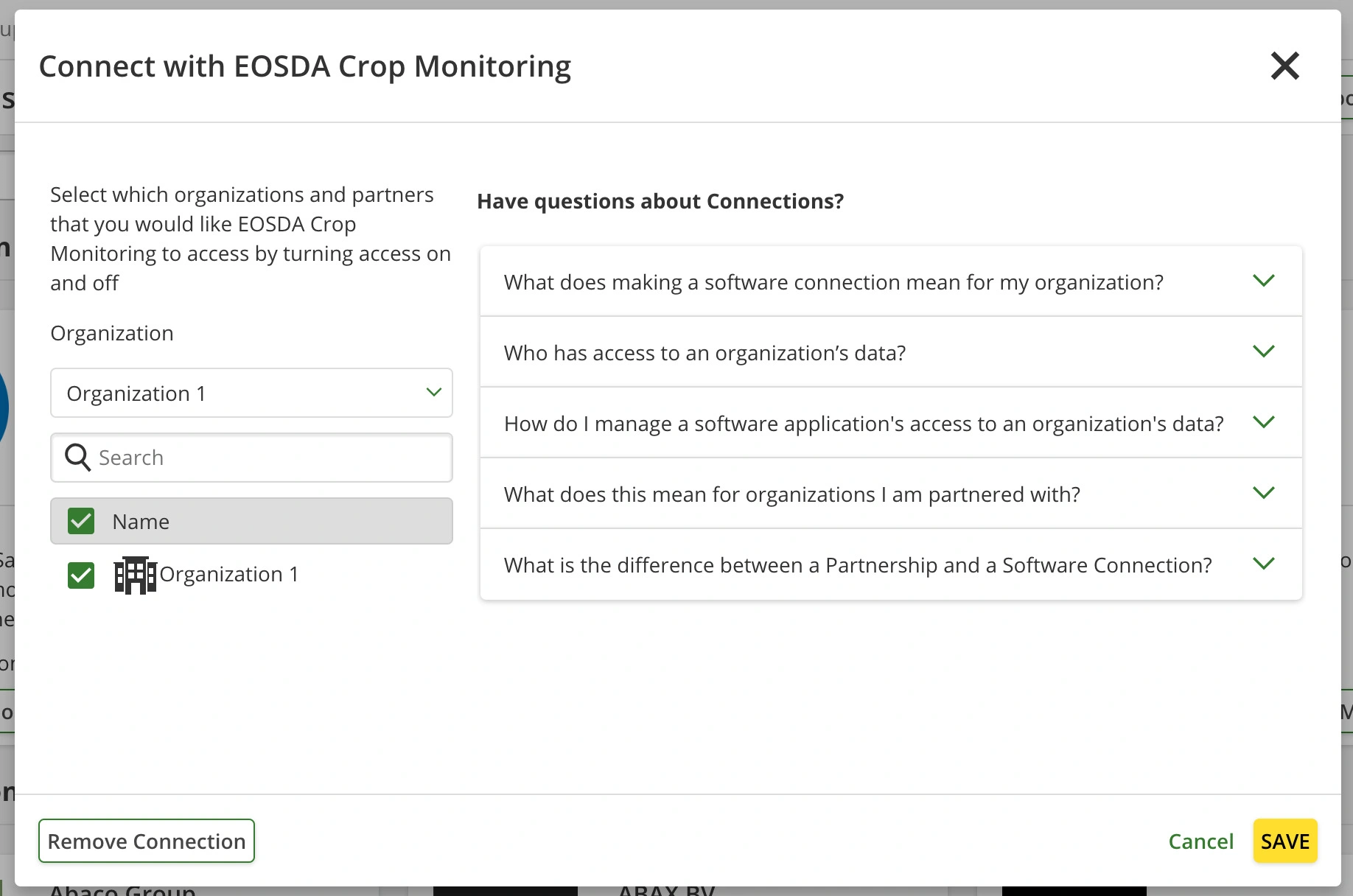 how to grant access to an organization