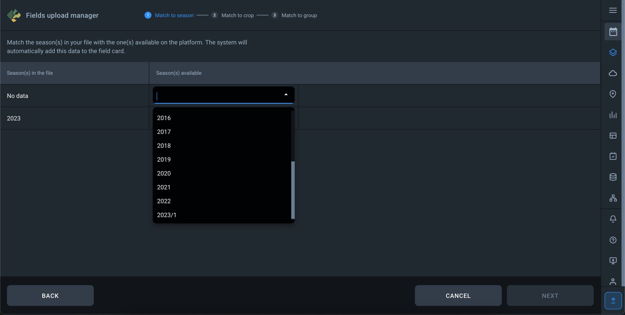 how to allocate fields by season