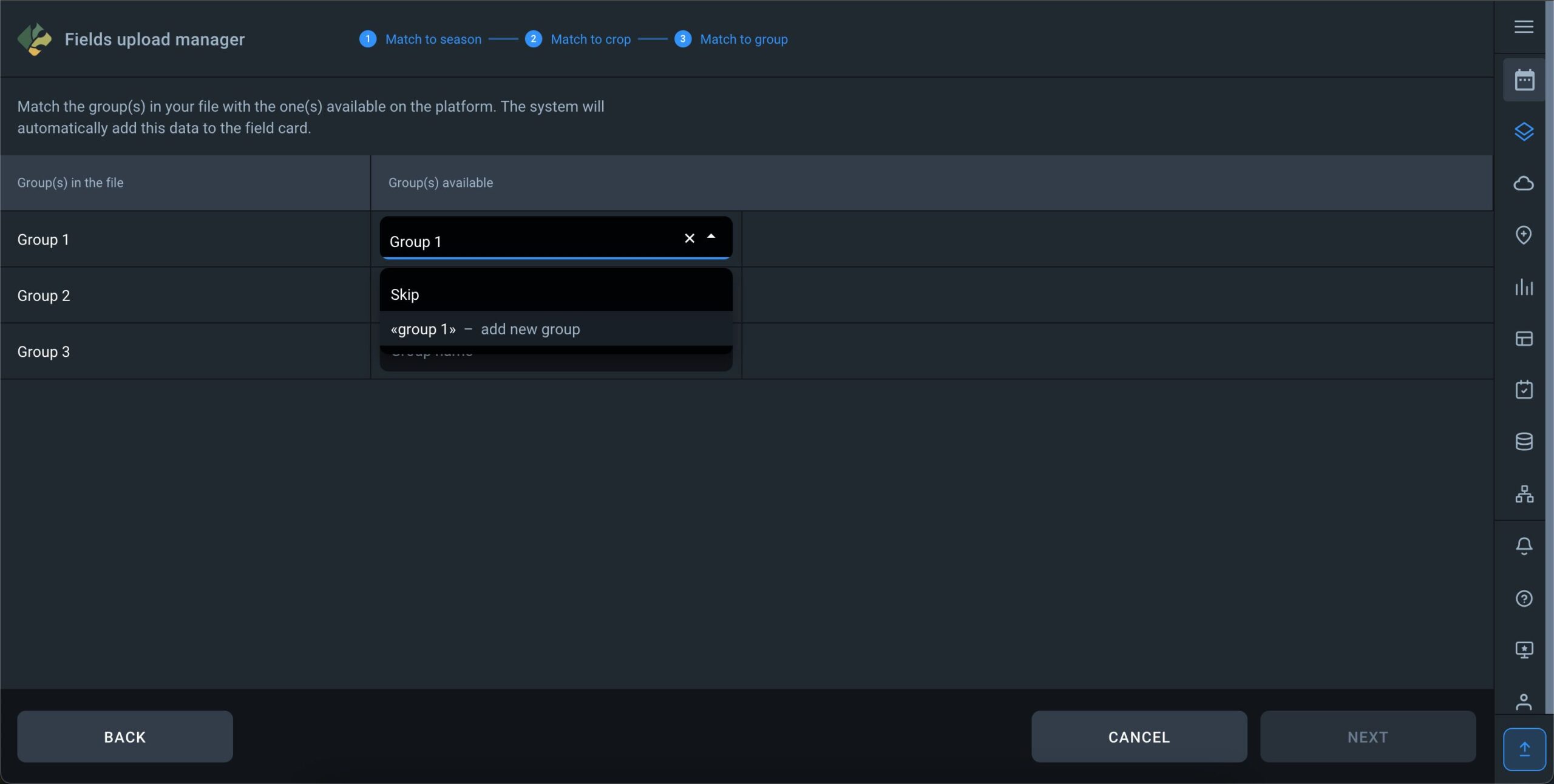 how to allocate fields by groups