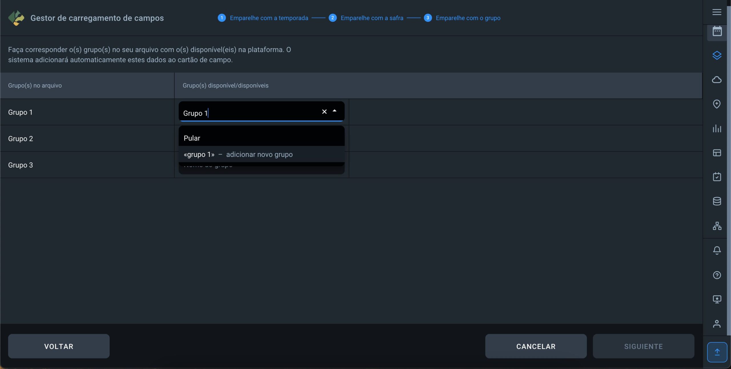 como alocar campos por grupos