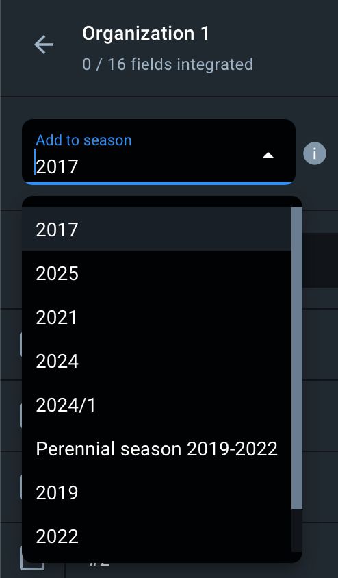 selecting a season for integration