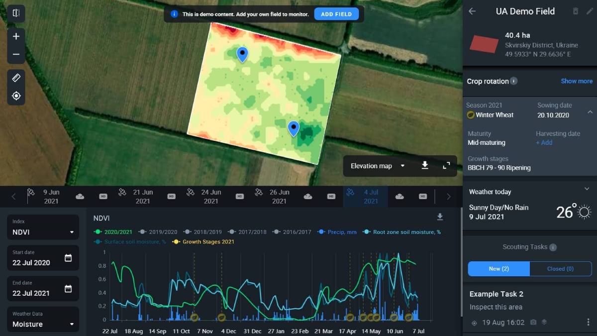 elevation map in action