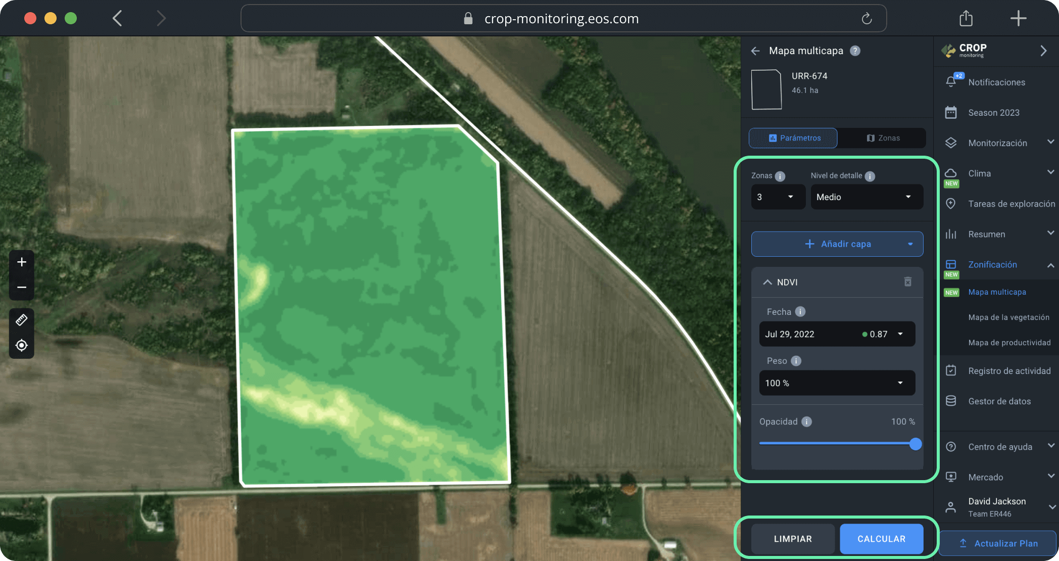 Zonificación. Mapa multicapa. Crear un mapa