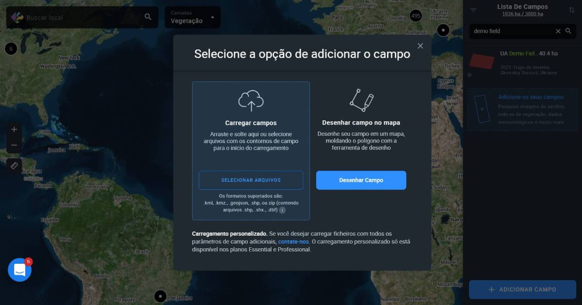 Há várias opções disponíveis