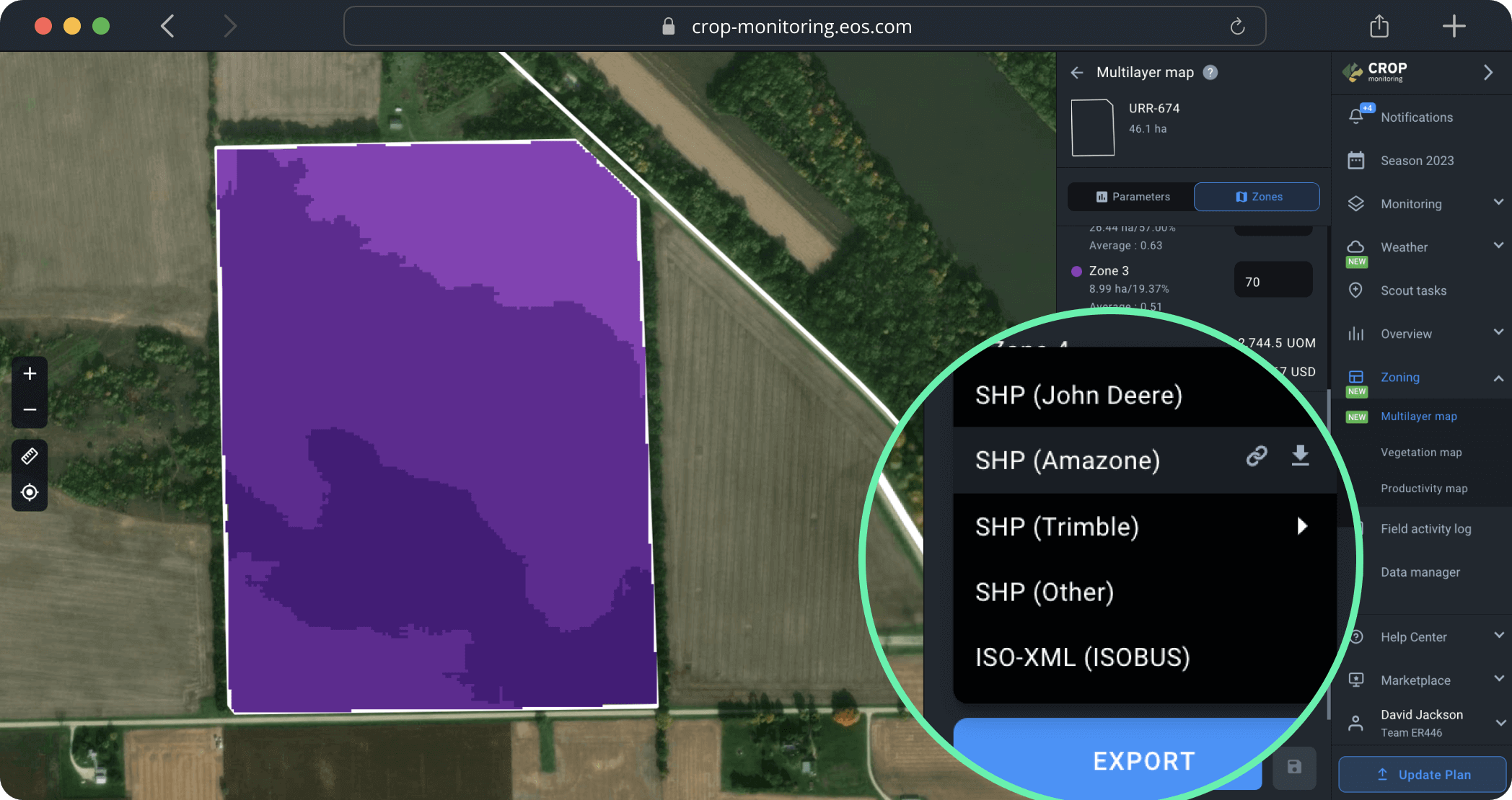 Supported formats for agriculture equipment