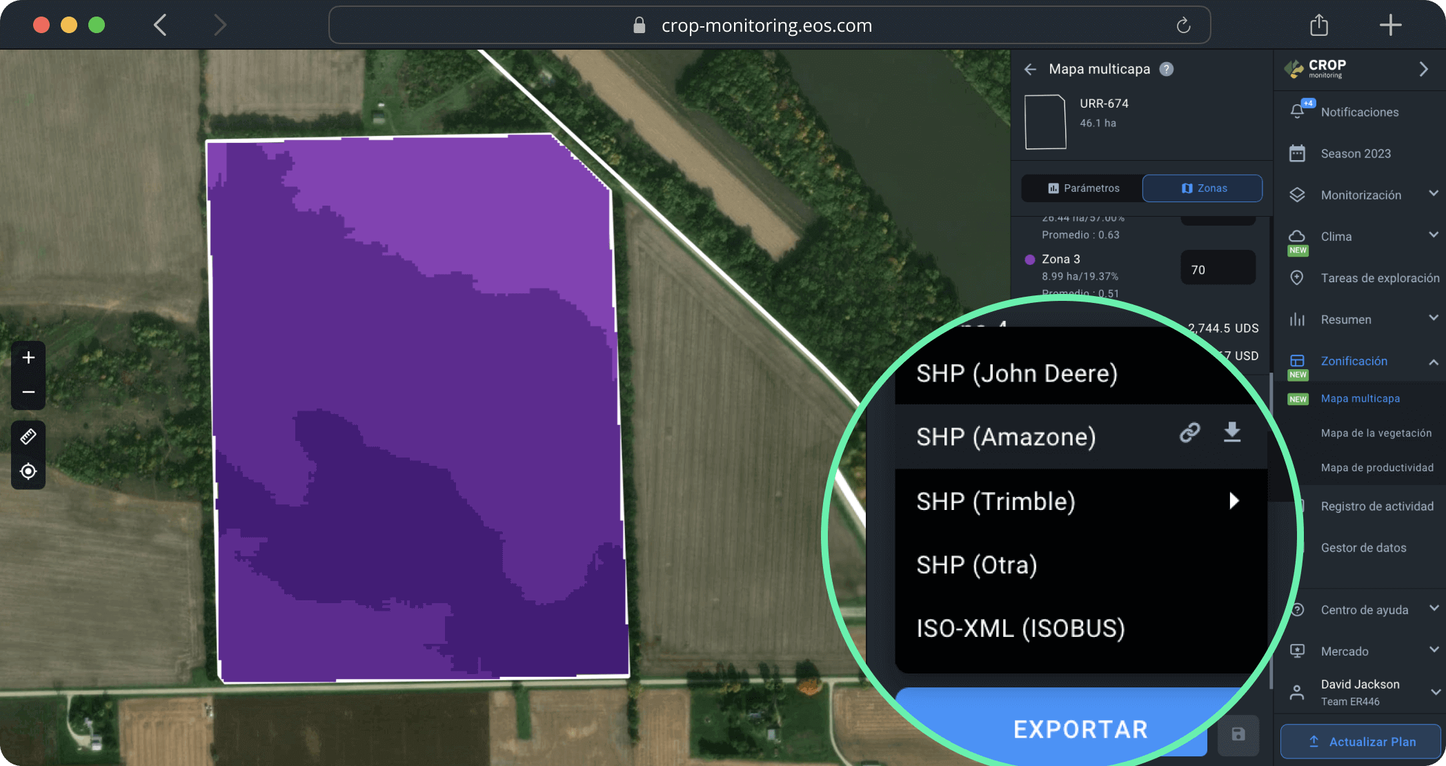 Formatos compatibles con la maquinaria agrícola