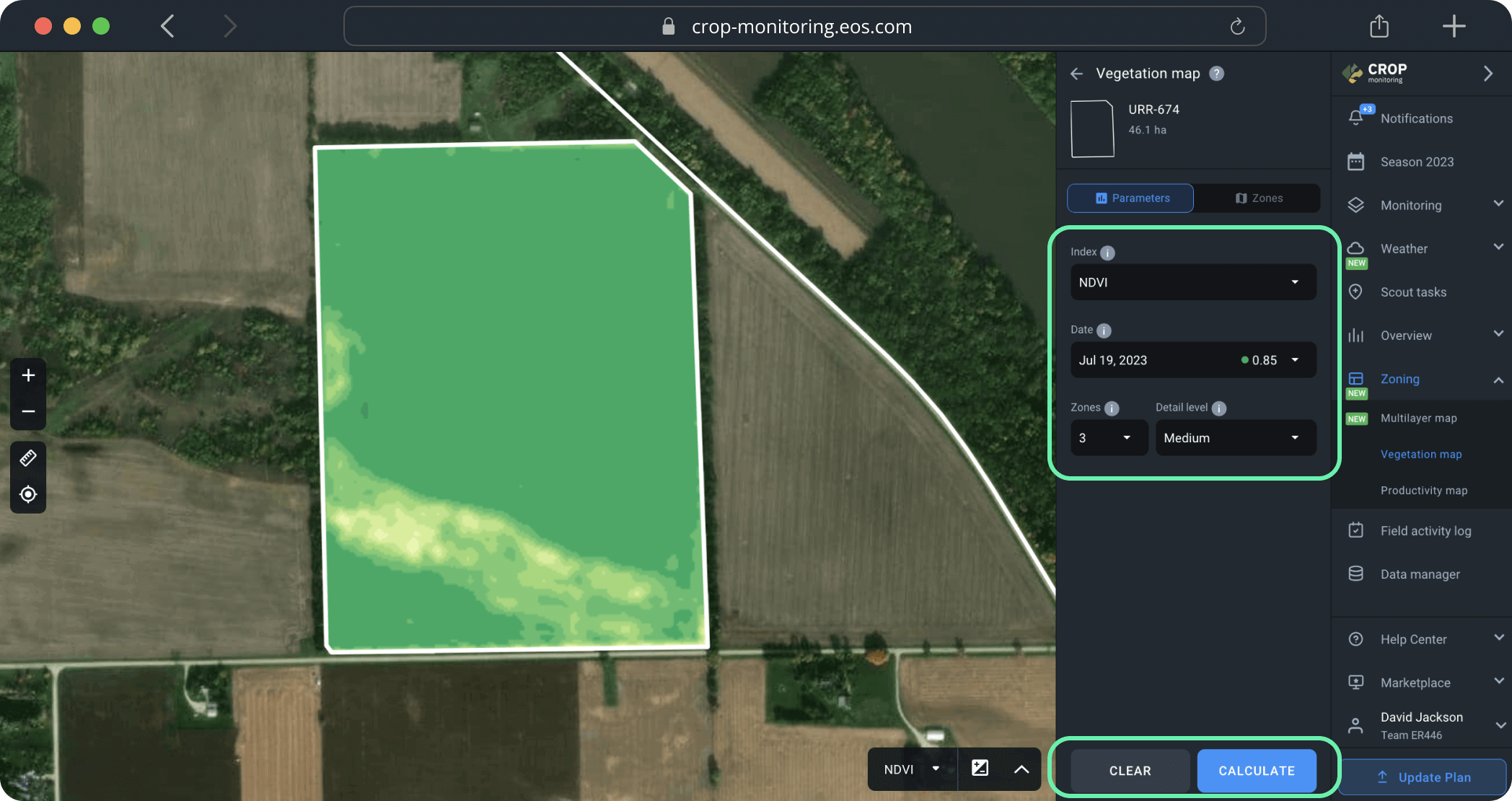 Vegetation maps. Create a map