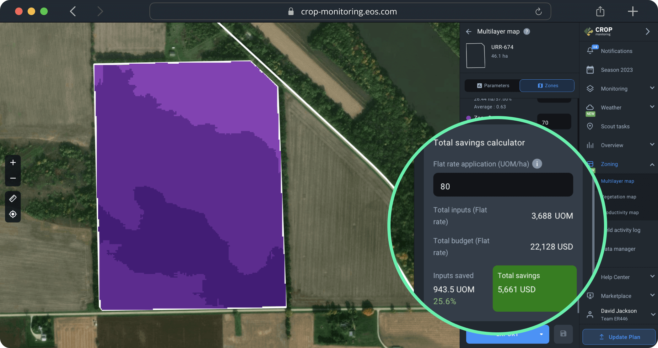 Savings calculator. Results