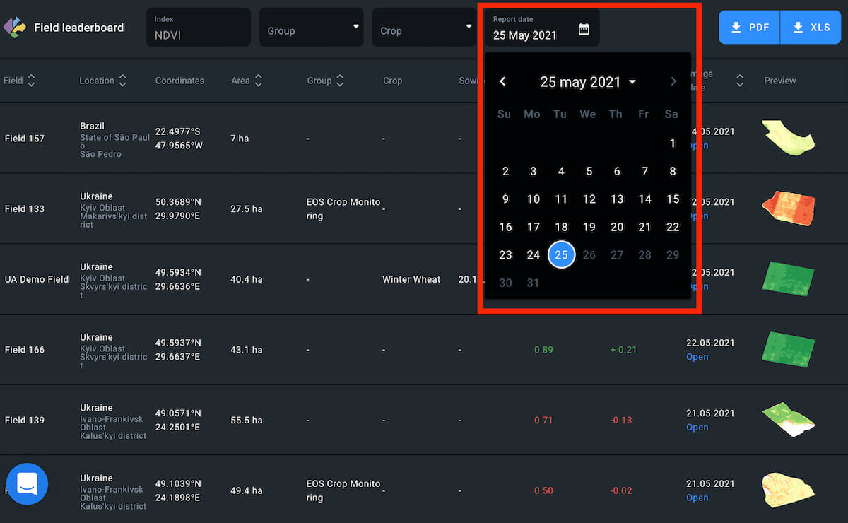 calendar location in leaderboard