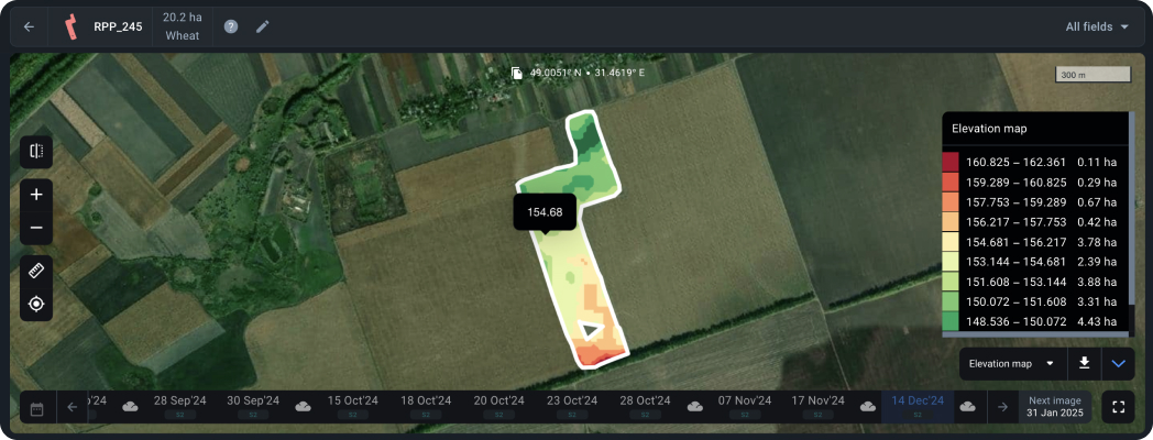 Elevation map hover