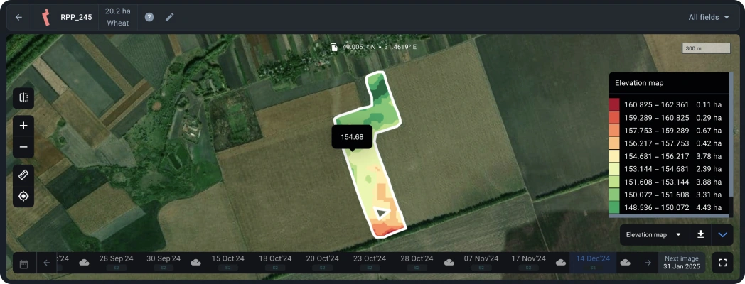Elevation map hover