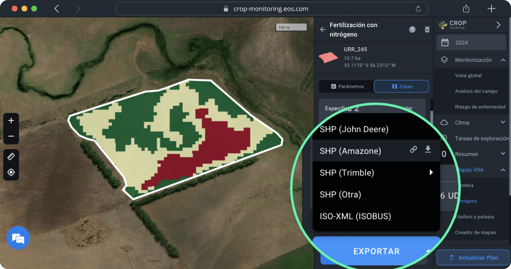 Formatos compatibles con la maquinaria agrícola