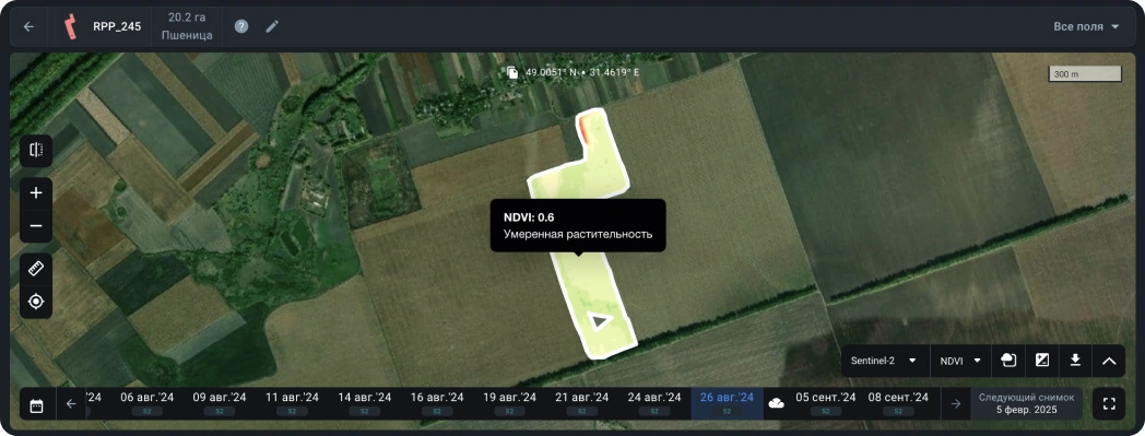 Нормализованный индекс разницы растительности NDVI