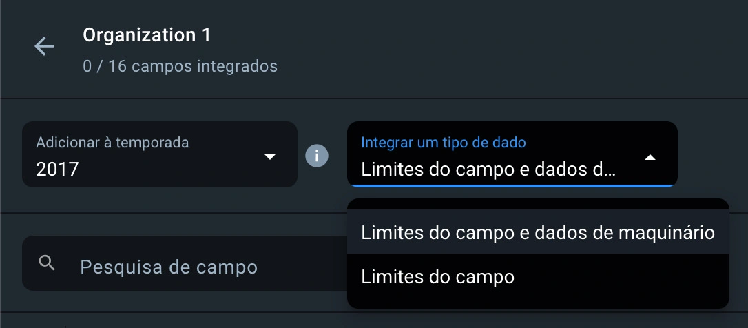 como selecionar o tipo de integração de dados