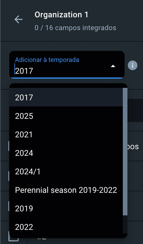 seleção de uma estação para integração