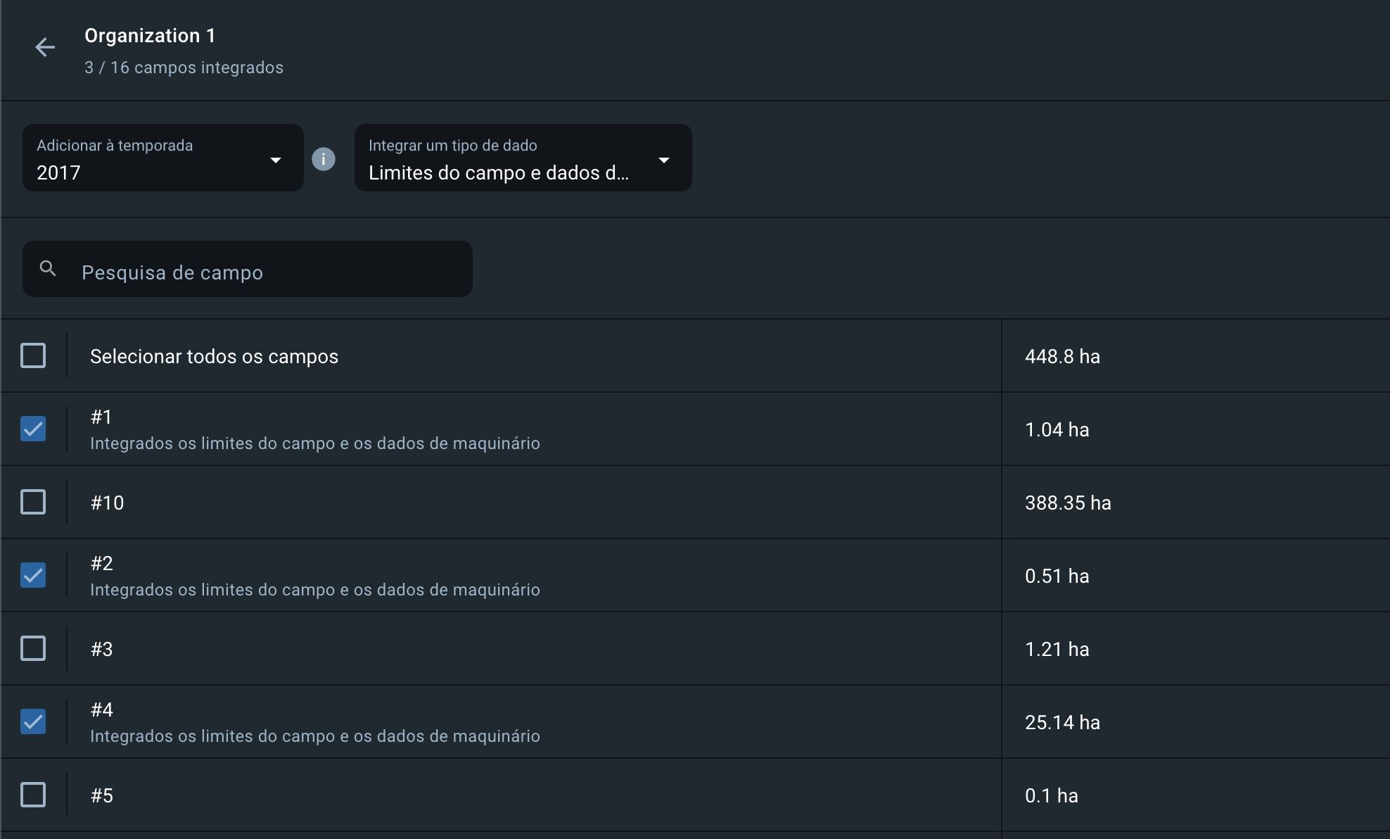 como são os campos integrados anteriormente