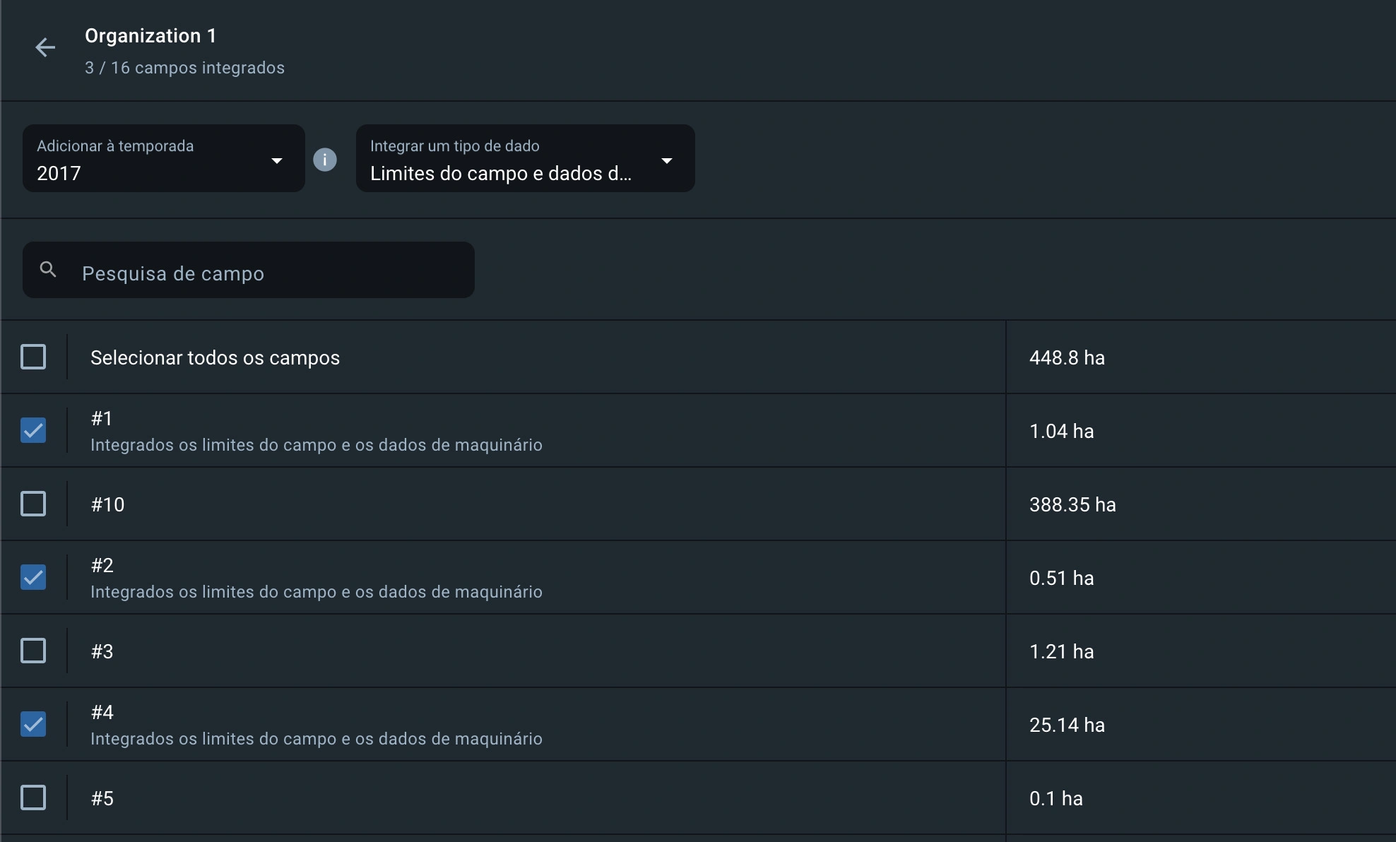 como são os campos integrados anteriormente