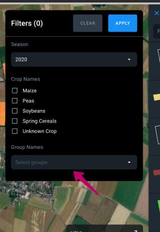 data and crop filters