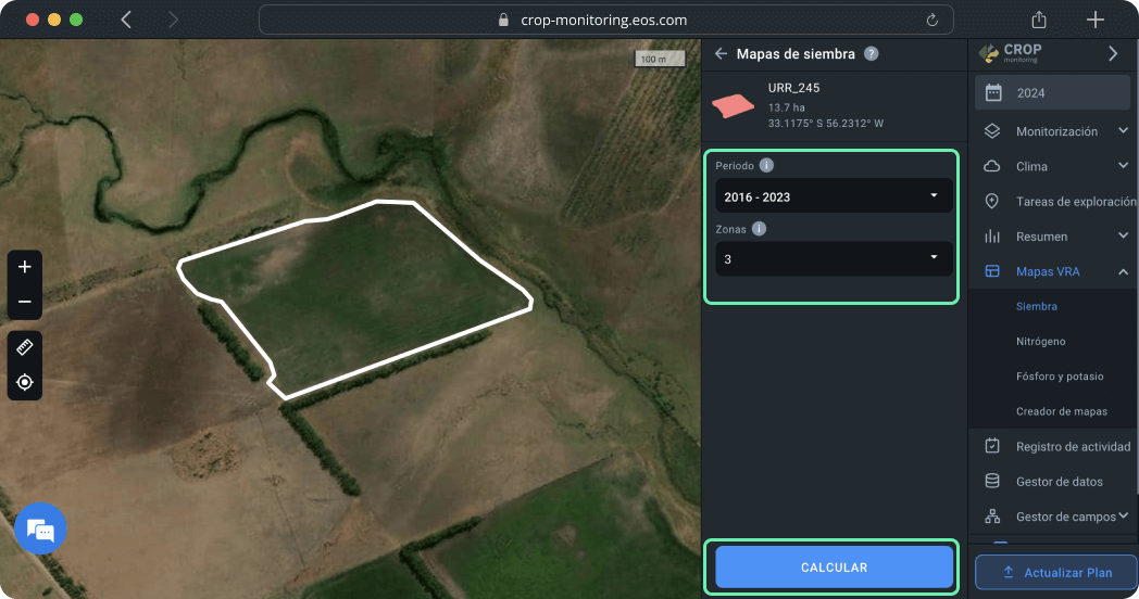 Mapas VRA. Mapas de siembra. Crear un mapa