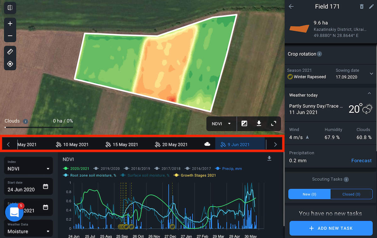dates of available images