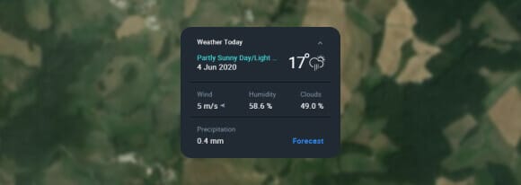 verificar o clima atual com o software EOSDA Crop Monitoring