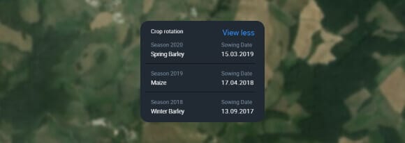 monitoramento da rotação de culturas com o aplicativo EOSDA Crop Monitoring