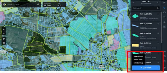 how to add field on EOSDA Crop Monitoring