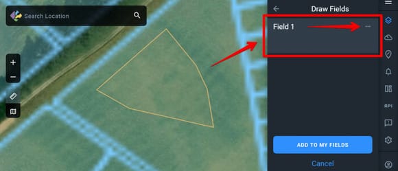 clicking on three dots on field bar in CM Draw Fields menu