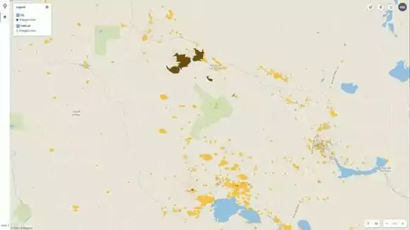 image of light source from oil derricks concentration cluster