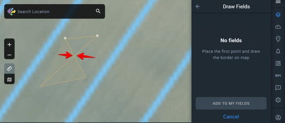 example of intersected lines of polygon