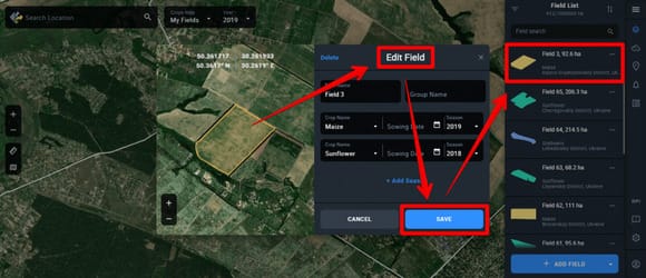 saving the field details