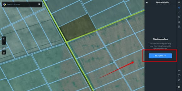 starting uploading field with clicking on Select Files button