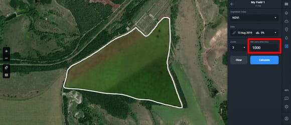 seting the minimal zone area