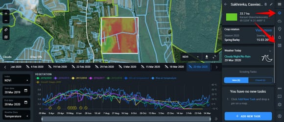 Zoning tab in EOSDA Crop Monitoring interface