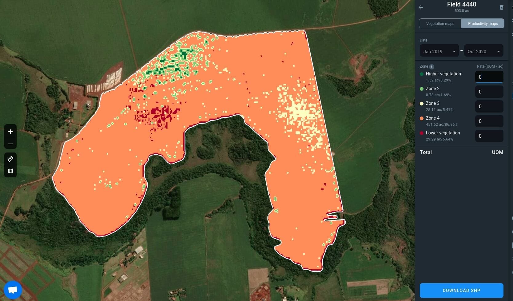 field with average productivity