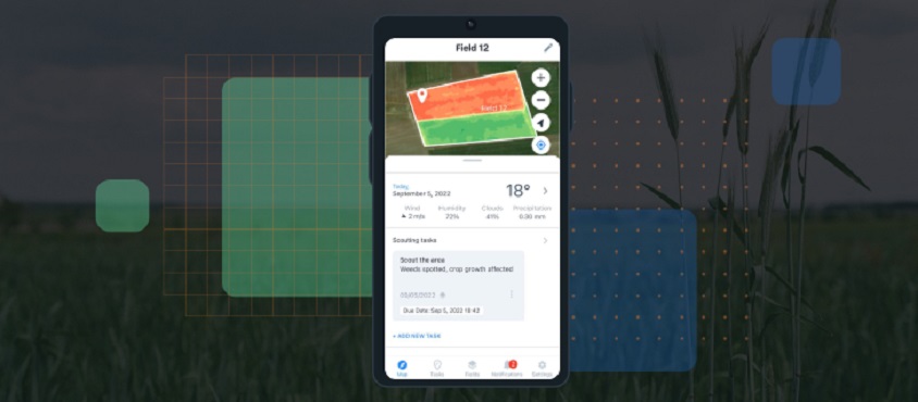 функция скаутинга в мобильном приложении EOSDA Crop Monitoring