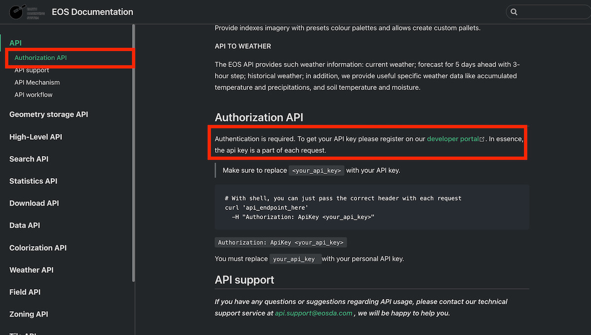 autorizando API