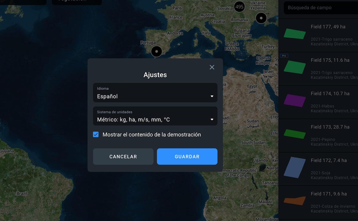 contenido de la configuración