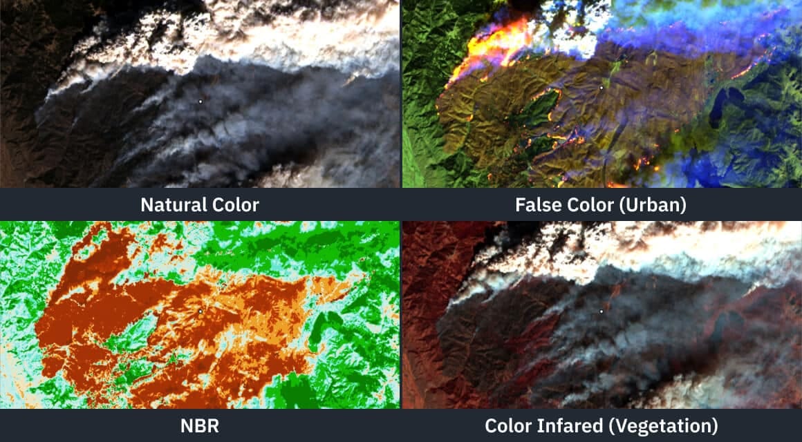 incêndios florestais no Colorado: imagens de satélite