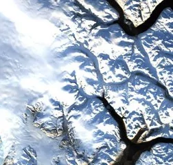 спутниковый снимок Гренландия / без NDSI NDSI