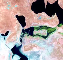 satellite image of Kazakhstan Shortwave Infrared