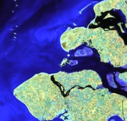 satellite image of Dirksland, Netherlands Land / Water