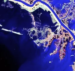 satellite image of Lafitte, LA, USA Land / Water